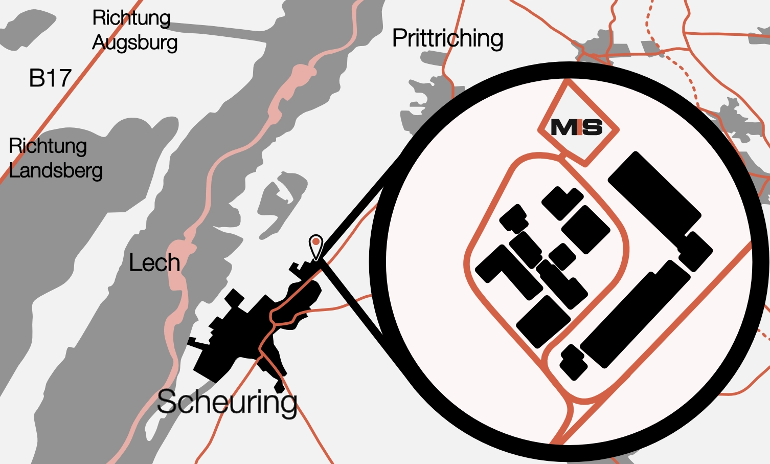 Schematische Anfahrtskarte